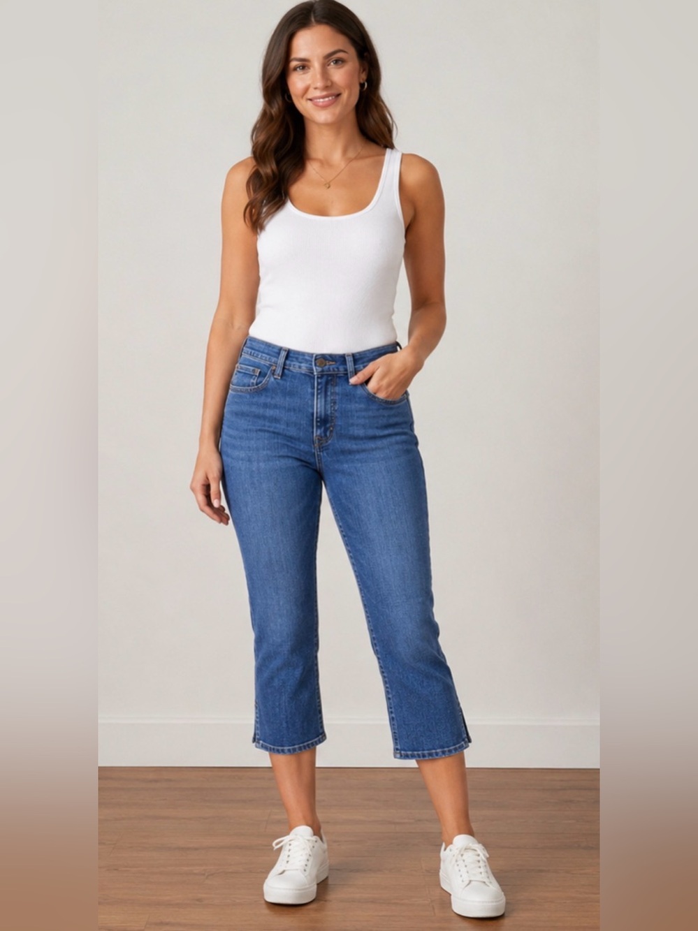 Levi’s Classic Capri Jeans Women’s Size 4 W27 Medium Wash Stretch Denim Cropped